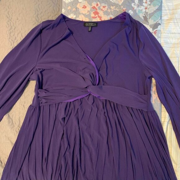Elegant Formal Purple Eloquii Women's Knot Front Pleated Skirt Dress Size 20 - Picture 1 of 6